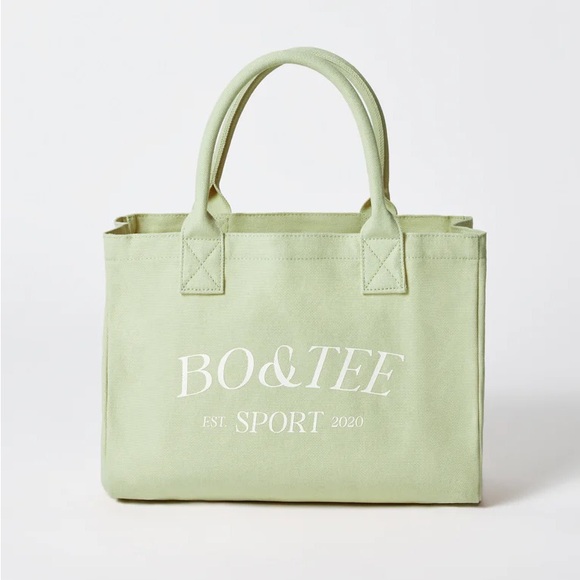 Bo+Tee OH POLLY Sport - Medium Canvas Tote Bag in Lime Green - Picture 1 of 11